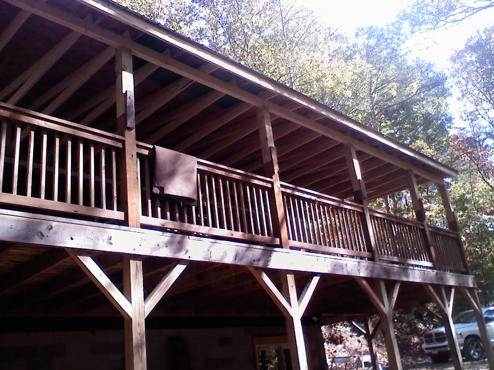 Timber framing under a new elevated porch and deck — Roof Leak Repair in Birch River by Roofing Brothers